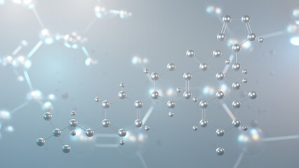 Poster - oteseconazole molecular structure, 3d model molecule, antifungal, structural chemical formula view from a microscope