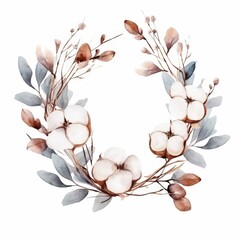 Sticker - Watercolor Cotton Wreath