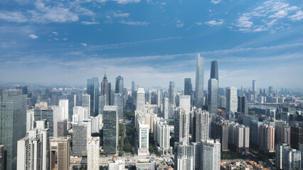 Wall Mural - Aerial photography of Guangzhou city center skyline