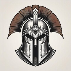 Canvas Print - simple logo of spartan helmet