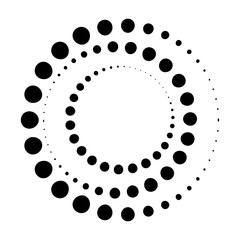 Wall Mural - halftone dotted speed lines circle. geometric art in circle form. round swirl movement symbol. halft