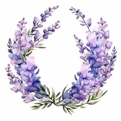 Wall Mural - Lavender Wreath Watercolor Painting