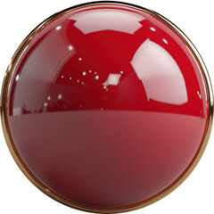 Poster - Red button isolated on transparent background. PNG