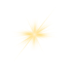 Wall Mural - Yellow sun flash with rays spotlight, golden star