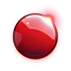 Poster - Red button isolated on transparent background. PNG