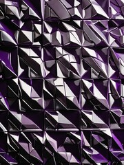 Wall Mural - Stylish wall decor with interlocking triangles in purple and silver shades