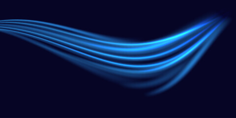Wall Mural - Glitter ribbon. Glow effect. Curved lines. Energy energy. LED glare tape.
