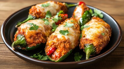 Chiles Rellenos: Stuffed and fried chili peppers.