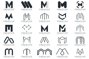 Wall Mural - Mega logo collection, Abstract letter M logo design. icons for business	