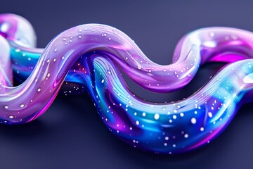 Wall Mural - flowing neon waves in a mesmerizing dance of light and color, perfect for backgrounds in vibrant tec