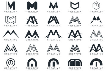 Wall Mural - Mega logo collection, Abstract letter M logo design. icons for business	