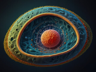 Wall Mural - Cell enlarged for detail showing texture and structure; Ideal for scientific illustrations