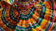 © Helen - Close-up motion blur of vibrant textile. Traditional Latino woman in a vivid dress dancing at a festival her movements creating a dynamic display of culture and celebration.
