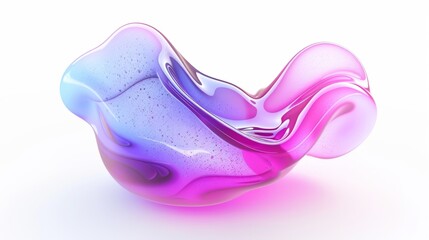 Wall Mural - 3d render of abstract gradient colorful fluids drop, soap bubble, blob that floating on the air isol