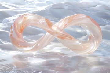 Sticker - Transparent infinity symbol sculpted in ice representing endless possibilities and natural purity.