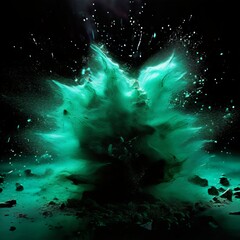 emerald powder burst frozen in time capturing the beauty and int