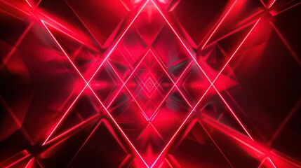 abstract geometric neon red background