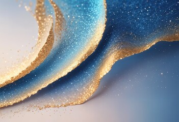 Wall Mural - Abstract blue and gold background with waves