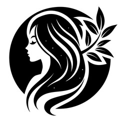 Canvas Print - beauty care logo design silhouette vector art illustration