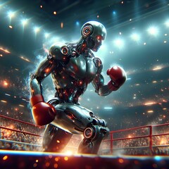 Canvas Print - 
robots fighting boxing 5