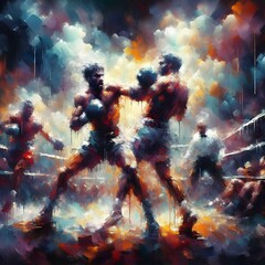 Wall Mural - 
boxing in impressionism 2