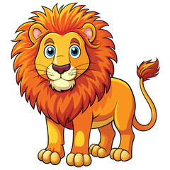 Poster - Cartoon Lion with a Fluffy Mane and a Tail