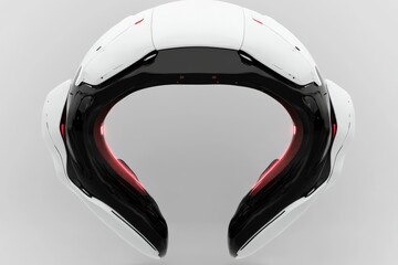 Sticker - Sleek white and red robotic helmet integrating protection with futuristic sensor technology.