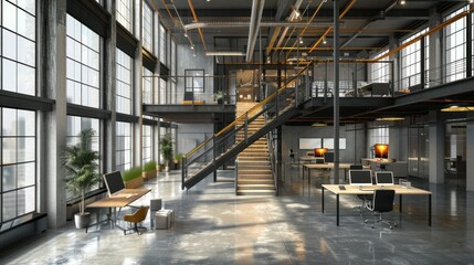 Wall Mural - Modern Industrial Office Space