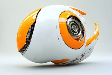 Poster - Innovative robotic eye encapsulated within a spherical casing symbolizing vision and futuristic surveillance.