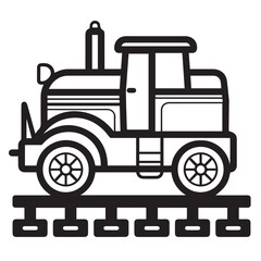 CRAWLER CARRIER in cartoon, doodle style . Image for t-shirt, web, mobile apps and ui. Isolated 2d vector illustration in logo, icon, sketch style, Eps 10, black and white. AI Generative