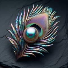 110 127 Peacock feather pearl A pearl with iridescent hues resem