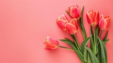 Wall Mural - tulip cluster with blank space in concept of freshness or beauty
