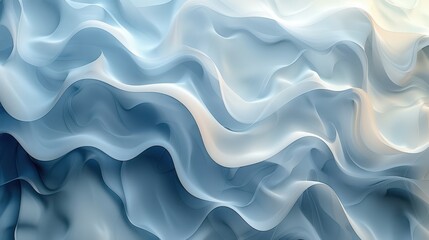Wall Mural - a serene abstract background featuring soft, flowing waves in various shades of blue, perfect for cr