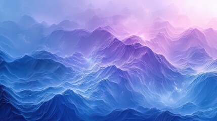 Wall Mural - abstract landscape featuring soft waves of blue and purple hues, creating a serene and calming visua