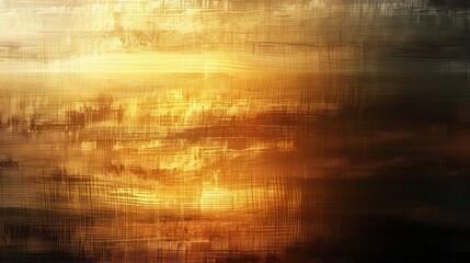 Wall Mural - an abstract texture showcasing warm golden hues blending with dark tones, resembling a sunset over w