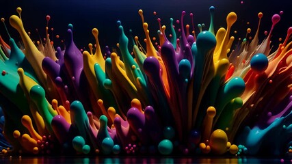 Wall Mural - Abstract background with multi-colored liquid