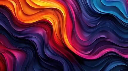 Wall Mural - vibrant abstract waves in bold colors create a mesmerizing background for digital design and creativ