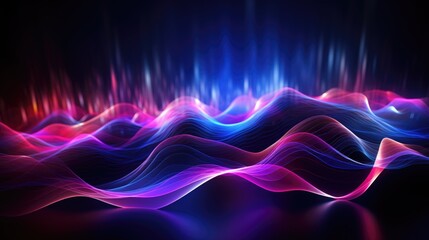 Fluorescent waves with a tech background