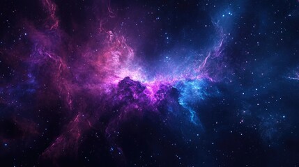 abstract background with a cosmic feel, featuring galaxies and space elements