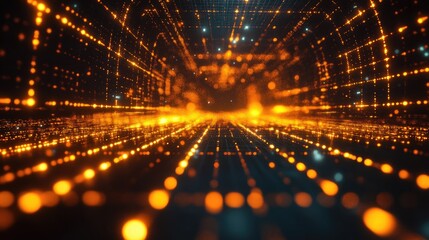 Abstract background with a futuristic grid and glowing lines