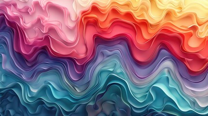 Wall Mural - Abstract wavy waves with a rainbow gradient effect