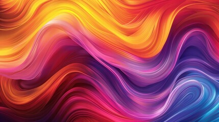 Wall Mural - Abstract, wavy lines with vibrant colors