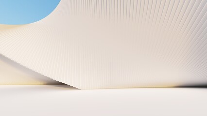 Wall Mural - Futuristic white architecture background 3d render