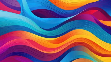 Abstract, wavy lines with vibrant colors