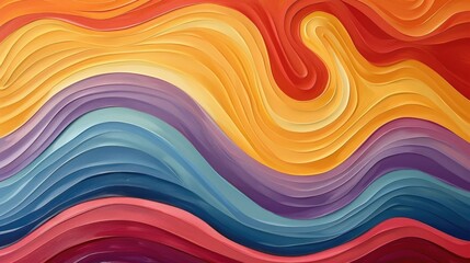 Abstract, wavy lines with vibrant colors