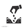 © Yurii - hand plant sowing icon, grain put in soil, sow seed, flat vector illustration