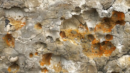 Sticker - a close up of a rock with orange paint on it