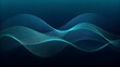 © Farjana Fim - Abstract curved lines wave pattern overlay in dark teal blue-green colors for a modern Technology network abstract background. 3d rendering banner.