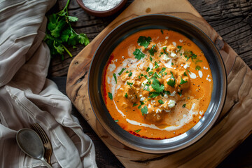 Wall Mural - Tasty butter chicken curry dish from Indian cuisine.