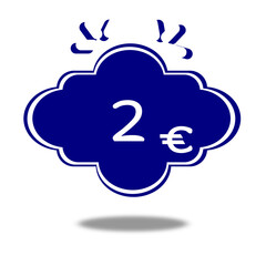 2€ white number, two euro, for web page and advertising.